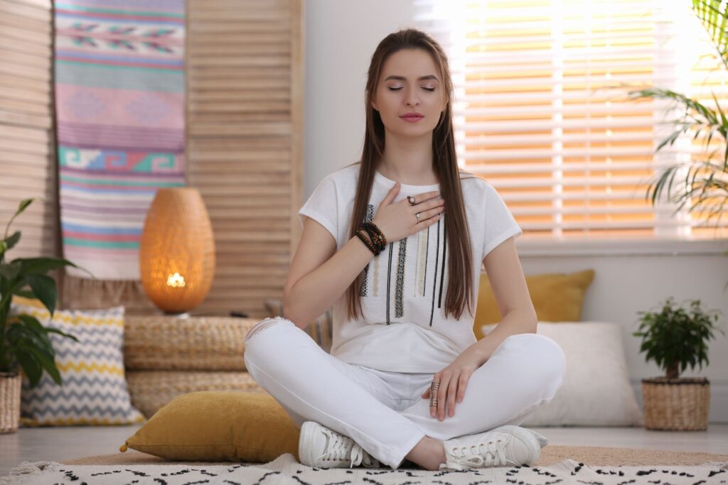 Women Doing meditation